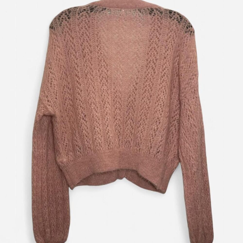 Free People Amelia Cardi Mauve Moon – Soft Girl Indie Knit (Size Small) - Picture 4 of 7